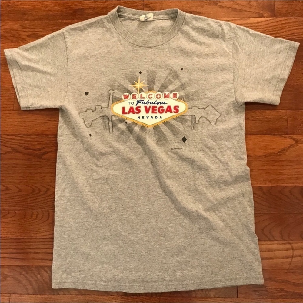GRAY LAS VEGAS LATE AUGHTS SOUVENIR SHIRT